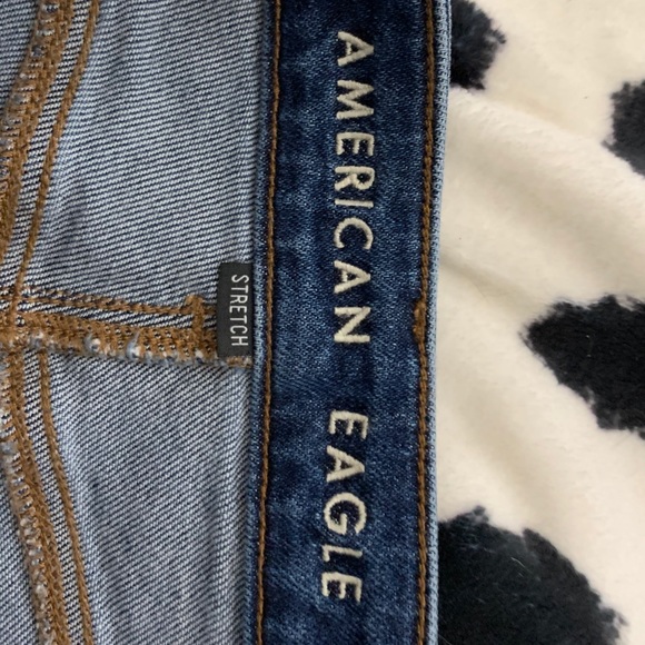 American Eagle, navy ripped stretch jeans. - Picture 3 of 3